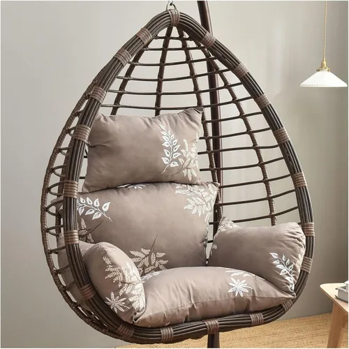 Vista 14 de ZTGL Cojines para silla de huevo, cojín para silla de huevo, cojín grueso para interiores y exteriores, para patio, jardín, color negro