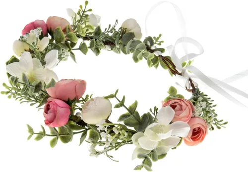Vista 3 de Vividsun Diadema de flores bohemias con diseño floral, corona de boda, festival, fiesta