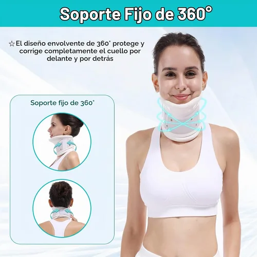 Vista 7 de Collar cervical mejorado con soporte de barbilla para alivio rígido, cuello cervical correcto, soporte para el dolor óseo, cuidado de la salud