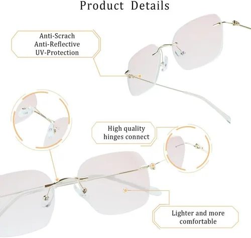 Vista 26 de LifeArt Blue Light Blocking Reading Glasses, Reduce Eyestrain, Stylish for Men and Women