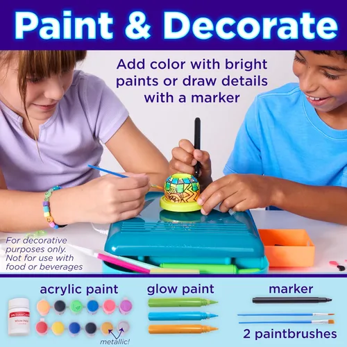 Vista 7 de Faber-Castell Neon Glow Pottery Studio: crea tus propios diseños de cerámica con rueda de cerámica alimentada por USB, arcilla seca al aire