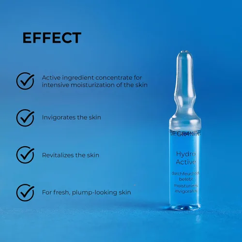 Vista 5 de DR. GRANDEL Hydro Active ampollas 3 x 0.1 fl. oz Intensively moisturizing active ingredient concentrate, refreshes and revitalizes the epidermis