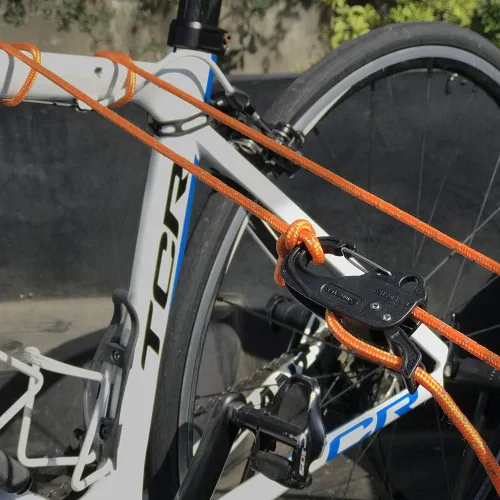 Vista 4 de Tensor de cuerda, ajustador Guyline para tiendas de campaña y lonas, control de una mano, mecanismo de leva de amarre para camping, senderismo