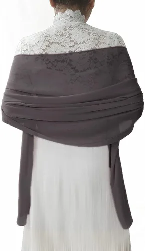 Vista 4 de Bufanda de gasa para mujer, vestidos de noche, cubiertas de hombro, hijabs soild chal, pashmina