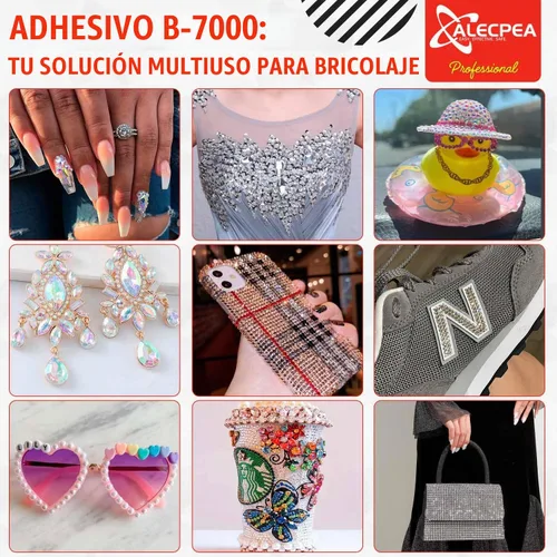 Vista 5 de B-7000 - Pegamento artesanal para hacer joyas - 110ml/3.7oz (paquete de 2) - Pegamento super adhesivo multifunción B-7000 Liquid Fusion para Gris