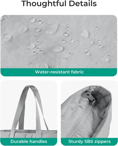 Vista 39 de BAGSMART Bolsa de mano para mujer con cremallera, bolsa de gimnasio con compartimentos, bolsa de trabajo para enfermera, baile, bolsa de yoga