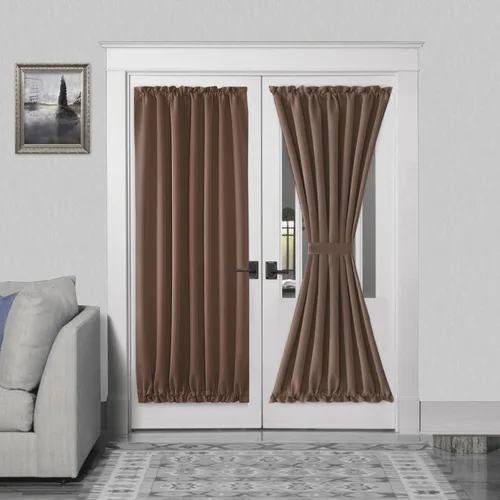 Vista 193 de DWCN Cortinas para Puertas Francesas – Cortinas opacas térmicas con bolsillo para barra para puertas con ventana de cristal, puertas de cocina
