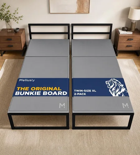 Vista 23 de Original Bunkie Board Twin - Paquete de 2 (38 x 75), soporte para debajo de Tabla de soporte de cama antideslizante y transpirable para marco