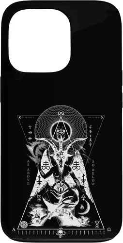 Vista 10 de iPhone 16 BAPHOMET - Como arriba y abajo - Funda de geometría sagrada oculta