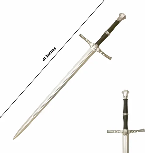 Vista 39 de Espada larga de caza de brujo de espuma medieval de 41 pulgadas para cosplay LARP disfraz Halloween