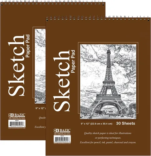 Vista 7 de BAZIC Products 30 cuadernos de bocetos en espiral de 8.5 x 11 pulgadas, para manualidades, escuela, arte