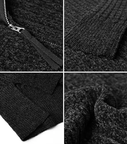 Vista 2 de MISSFASHION Beyond - Suéter de felpilla para mujer, de manga larga, cuello redondo, suéter de punto acanalado, blusa de punto acanalado