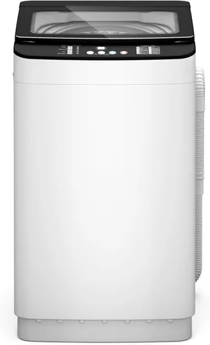 Vista 7 de Zynkez Lavadora portátil de 14 libras, lavadora portátil totalmente automática con 10 programas, 3 niveles de agua, bomba de drenaje, lavadora