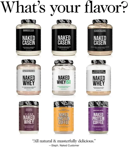 Vista 8 de NAKED Paquete de proteínas alimentadas con pasto: suero de leche sin sabor de 5LB y caseína sin sabor de 5 libras