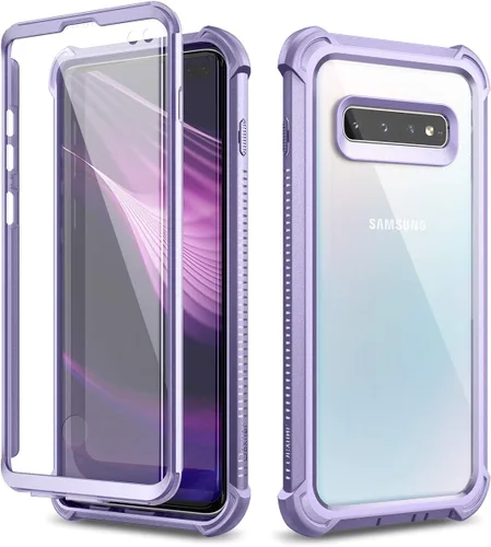 Vista 9 de Dexnor Funda para Galaxy S10 Plus con protector de pantalla, transparente, resistente, de cuerpo completo, a prueba de golpes, parte trasera dura