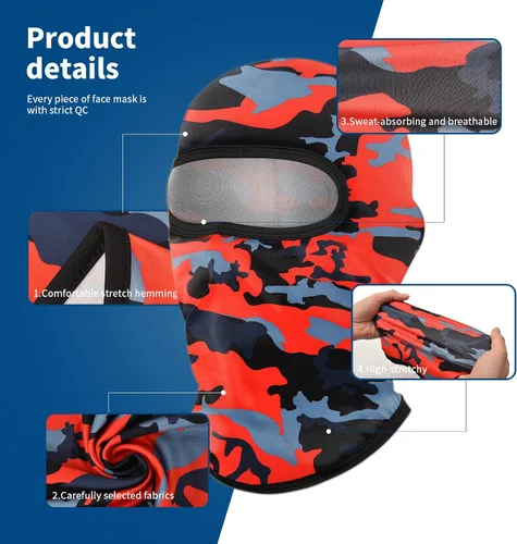 Vista 7 de YESLIFE Máscara de esquí de 2 piezas, pasamontañas para hombres y mujeres, esquí, snowboard, motocicleta y protección UV, sombrero