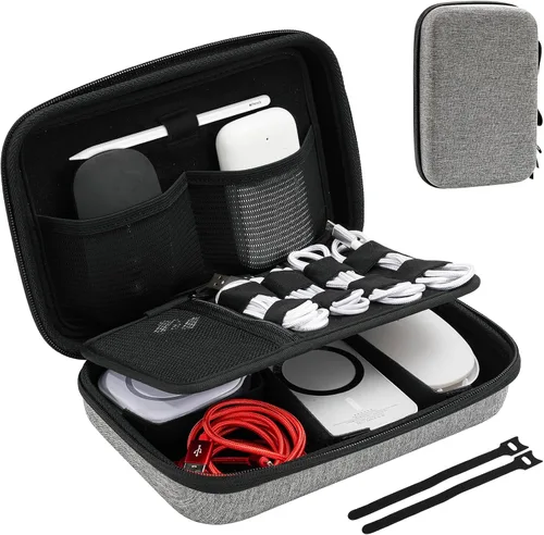 Vista 12 de ProCase Estuche organizador electrónico de viaje duro para MacBook Adaptador de corriente Cargadores Cables Power Bank Apple Magic Mouse Apple