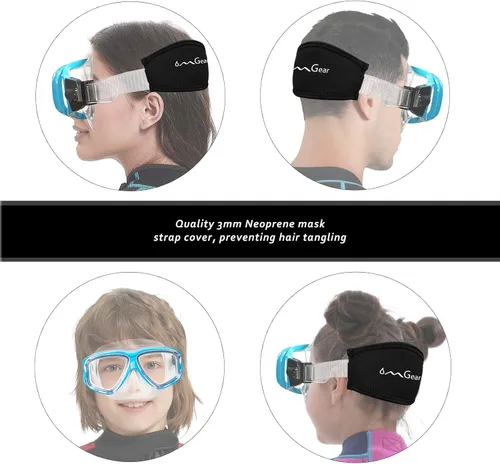 Vista 4 de OMGear - Gafas de natación con cubierta para la nariz, máscara de buceo y esnórquel, máscara para niños y adultos, máscara de esnórquel para buceo