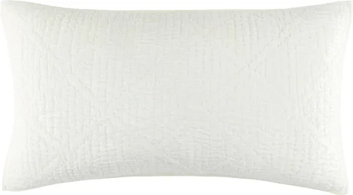 Vista 6 de Pine Cone Hill Parisienne Velvet Dove White - Funda acolchada blanca, tamaño estándar, patrón sólido blanco