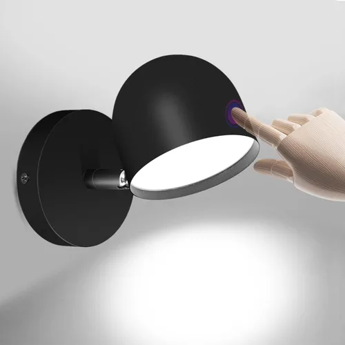 Vista 10 de Kawell Apliques de pared LED sensibles al tacto, atenuación continua, lámpara de pared LED de rotación de 350°, lámpara de pared LED de lectura