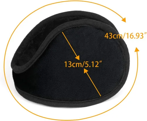 Vista 2 de uxcell Unisex Winter Pad Fleece Cover Ear Warmer Back Earmuffs Black