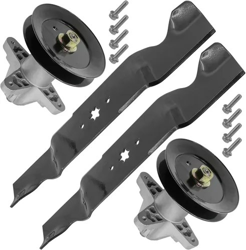 Vista 7 de Caltric 918-05137 942-0677B Husillo y cuchilla compatible con Cub Cadet MTD Troy-Bilt Toro Stens Juego de 2