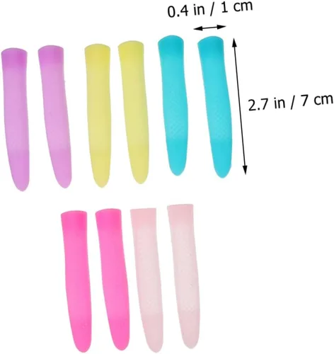 Vista 6 de DOITOOL Fundas antideslizantes de silicona para tijeras de cutícula, mangas para recortar uñas, 6 pares de fundas protectoras de agarre cómodo