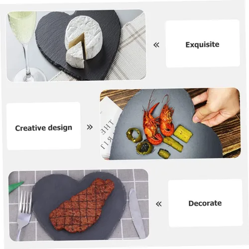 Vista 3 de Juego de platos en forma de corazón Charcutería Plato para servir Cena Plato de sushi Desayuno Plato de postre Bandeja de carne