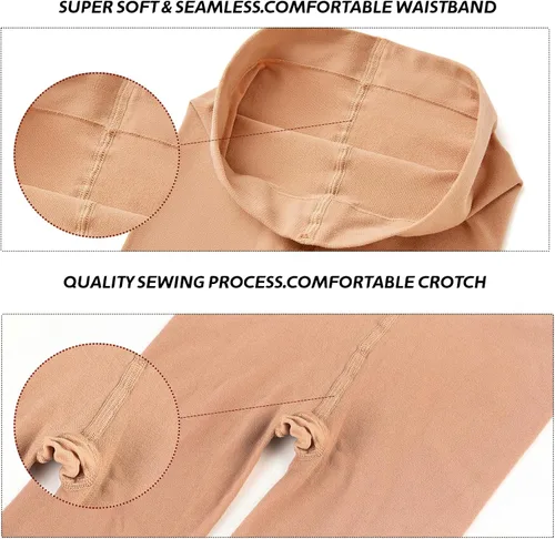 Vista 4 de Feisract Mallas de ballet para niña y mujer, ultra suaves, Pro Hold Stretch Footed Tight