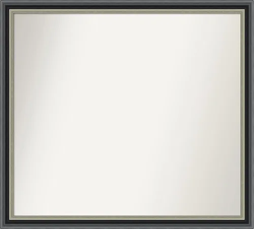 Vista 266 de Amanti Art Espejo de baño negro para sobre el fregadero, 23 x 23 pulgadas, espejo cuadrado negro Ashton, marco de madera tradicional mediano, se