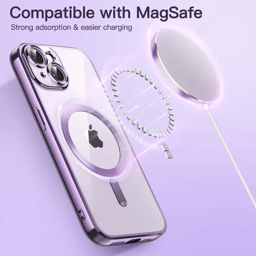 Vista 5 de JETech Funda transparente suave para iPhone 14 Plus de 6.7 pulgadas, protección completa para lente de cámara, compatible con carga inalámbrica