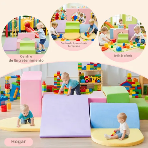 Vista 5 de IFNOW Juguetes de Escalada para Niños Pequeños de Interiores, Juego de 7 Piezas de Bloques de Escalada de Espuma para Niños Pequeños, Escalada