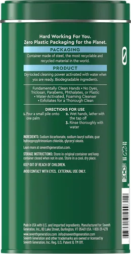 Vista 2 de Seventh Generation Jabón de manos Zero Plastic Powder sin fragancia, 12 onzas