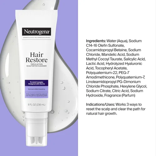 Vista 8 de Neutrogena Hair Restore Triple Action Scalp Detox Cleanser, 8 fl oz
