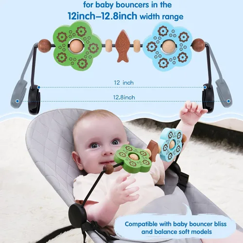 Vista 4 de Barra de juguete compatible con Baby Bjorn Bouncer Toy Bar para Baby Bouncer, accesorio de madera duradera para bebés, juguetes sensoriales