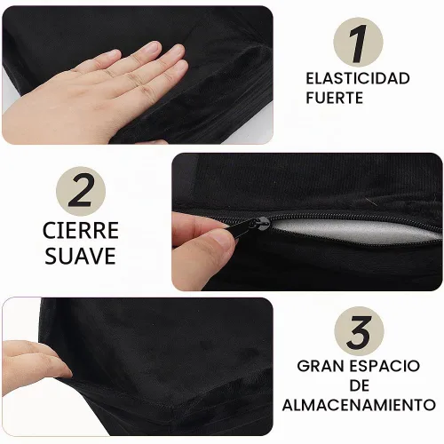 Vista 5 de Extensión de pestañas de terciopelo para belleza, almohada de cuello para extensión de pestañas, injerto, maquillaje (negro)