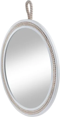 Vista 8 de Espejo decorativo pequeño de 11.4 pulgadas, espejo colgante redondo para pared, espejo de cuerda náutica para baño, oficina, sala de estar, todas