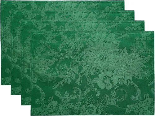 Vista 19 de Elrene Home Fashions Poinsettia Elegance - Camino de mesa de vacaciones jacquard, 13 x 70 pulgadas, dorado