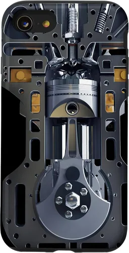Vista 18 de Mecánico Motor Metal Pistón Cilindros Metal PC Case para iPhone 17