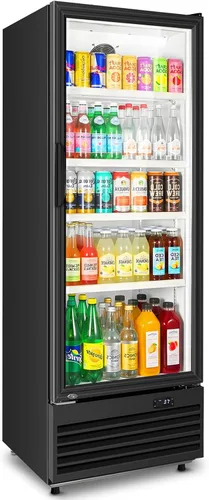 Vista 17 de 35.42" W Commercial Under Counter Beverage Refrigerator, 2 Glass Door Back Bar Cooler, Built-in/Freestanding 7.4Cuft Drink Fridge with LED Light