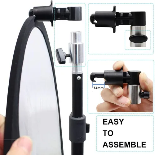 Vista 4 de Reflector de luz para fotografía con clip 24 pulgadas 5 en 1 portátil 23.6 in redondo plegable multi disco fotografía estudio foto cámara