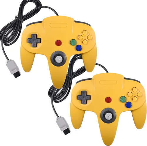 Vista 10 de Paquete de 2 controladores clásicos N64 (negro) con 2 cables de extensión de controlador N64 de 6 pies