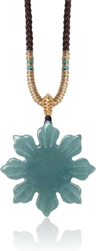 Vista 10 de Collar con colgante de jade real para mujeres y hombres, zorro, queen, dona, cruz, mariposa, elefante, sol filipino, joyería con dije de jadeíta