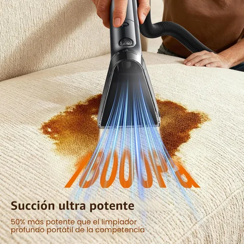 Vista 2 de Limpiador portátil de alfombras y tapicería, máquina de limpieza de alfombras de 18 Kpa para eliminación profunda de manchas, limpiador de manchas