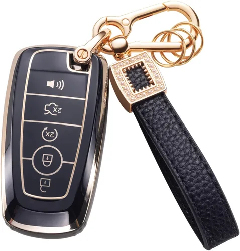 Vista 28 de Funda para llavero Benz, cordón de cuero con protección para llave inteligente, compatible con Clase A, Clase C, Clase G, Clase E y Clase S 2017-2021