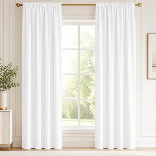 Vista 41 de Deconovo Cortinas opacas, aislamiento térmico, dobladillo para barra, reducción de ruido, certificado Oeko-TEX, cortinas de oscurecimiento