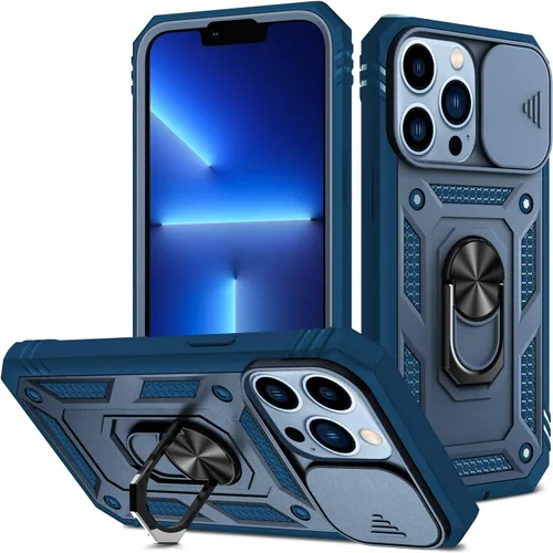 Vista 28 de Korecase Diseño para iPhone 12 Pro Max Kickstand Funda con cubierta de cámara de grado militar Caída de doble capa de cuerpo completo Protección a
