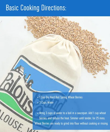 Vista 6 de Palouse Brand - Bolsa de trigo rojo primaveral Proyecto verificado sin OGM 100% no irradiado Certificado Kosher Parve Cultivado en EE.UU.