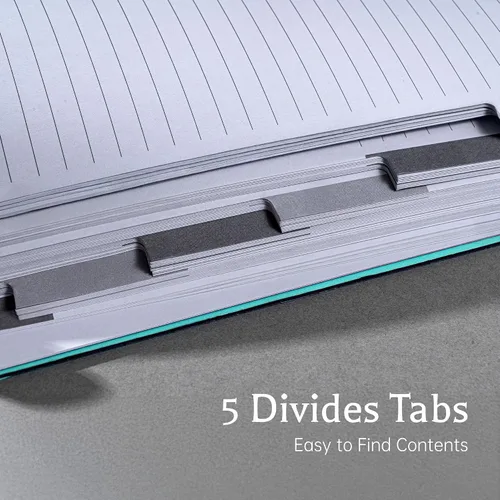 Vista 3 de Yoment Cuaderno de espiral con pestañas de 8 x 10 pulgadas, cuaderno de espiral de tapa dura con divisor de 5 asignaturas, cuaderno de espiral