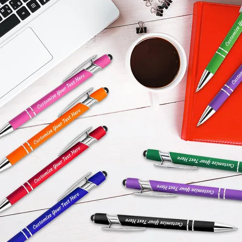Vista 5 de 12 bolígrafos personalizados a granel, bolígrafos personalizados con grabado personalizado con nombre o texto, regalo ideal de aniversario